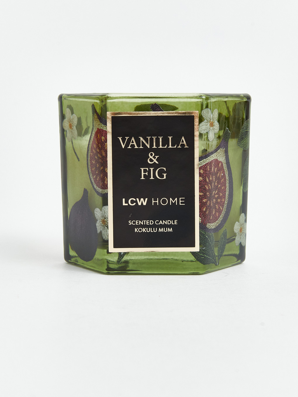 Patterned Glass Container Vanilla And Fig Scented Candle-1