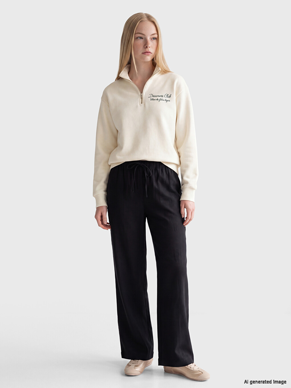 Elastic Waist Women's Trousers