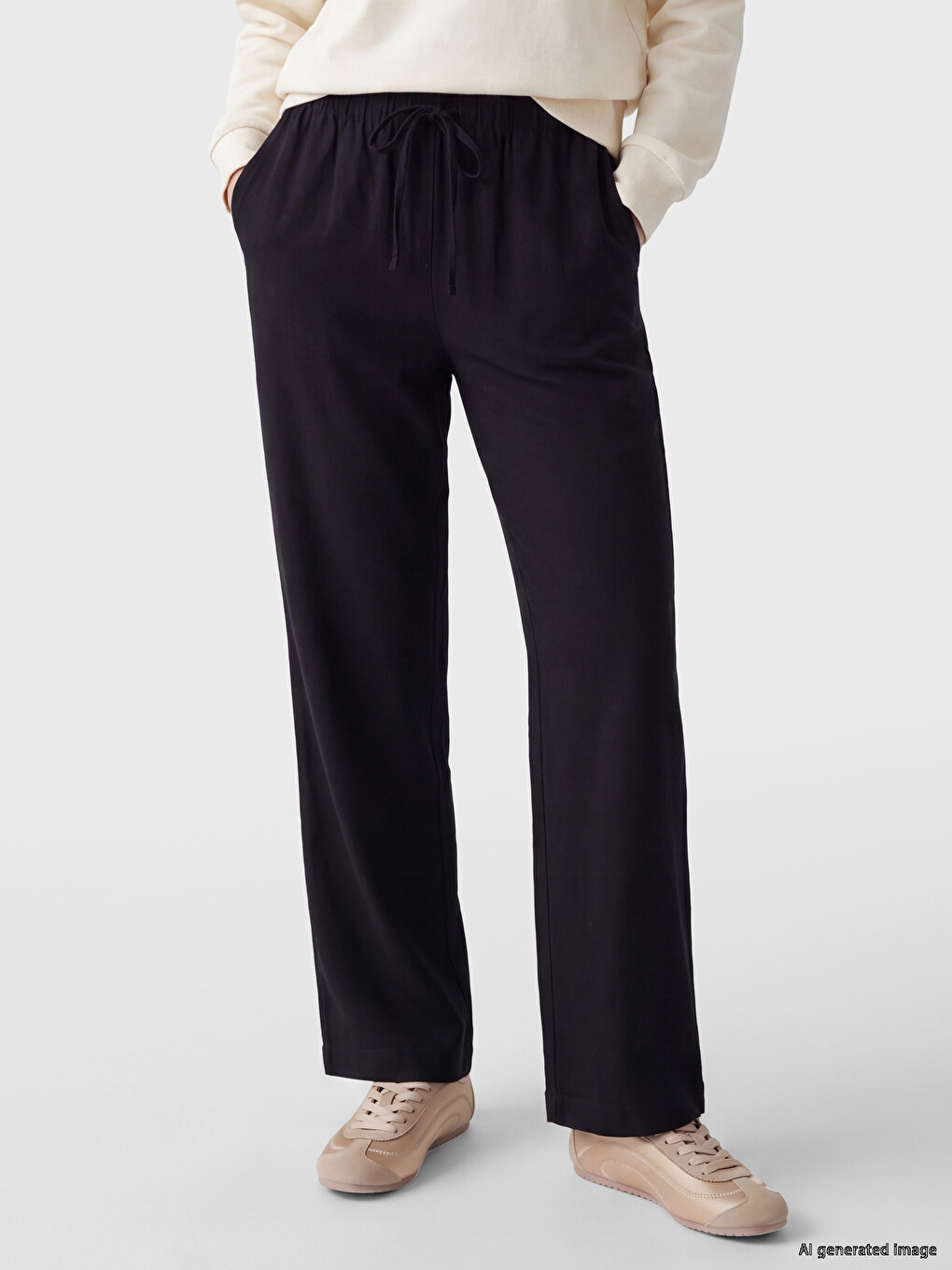 Elastic Waist Women's Trousers-1