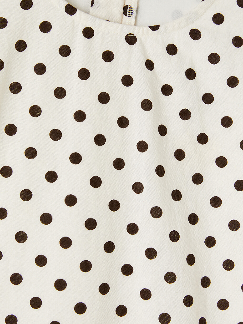 Crew Neck Polka Dot Girls' Poplin Dress-1