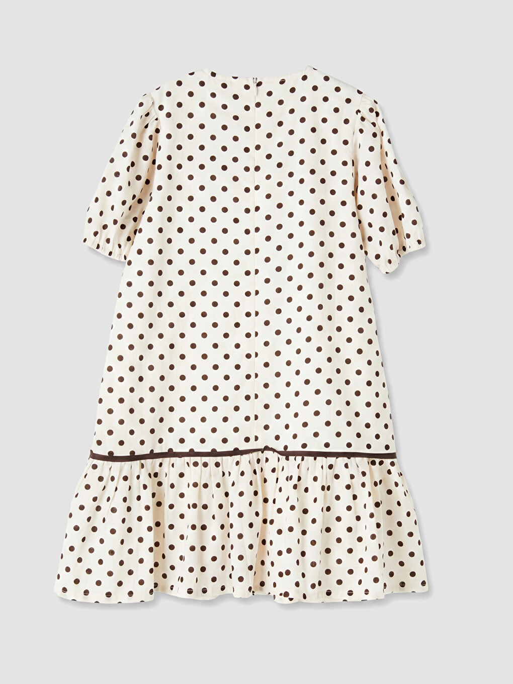 Crew Neck Polka Dot Girls' Poplin Dress-2