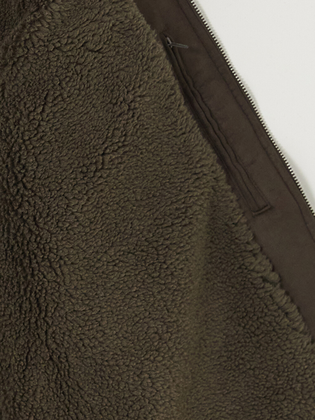 Haki Regular Fit Kürk Yaka Süet Erkek Mont-1