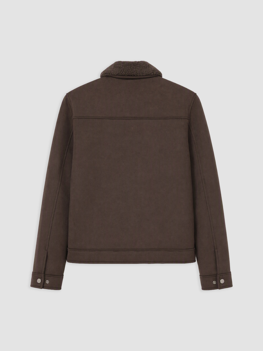 Kahverengi Regular Fit Pelüş Yaka Erkek Mont-1