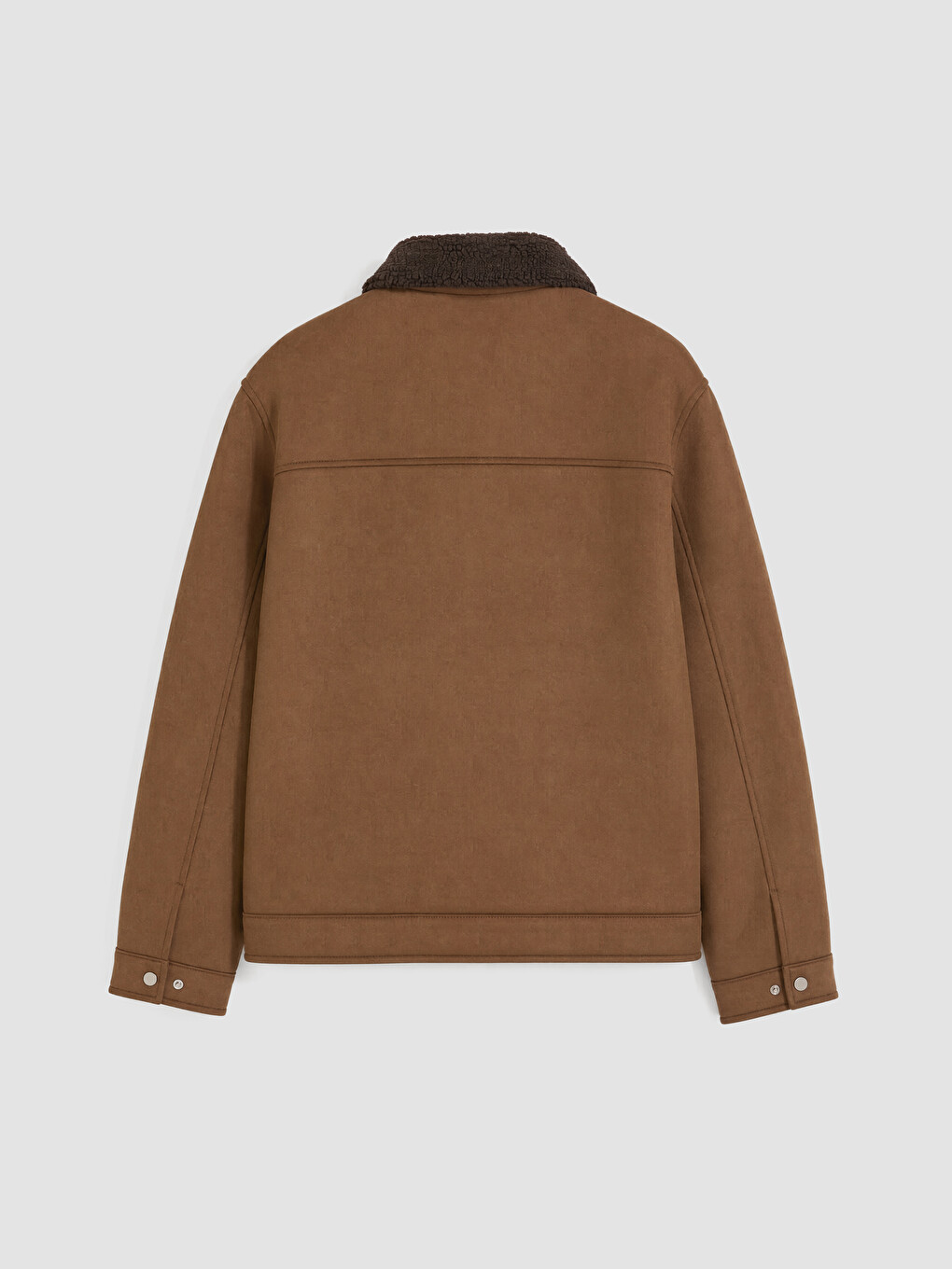 Kahverengi Regular Fit Kürk Yaka Süet Erkek Mont-3