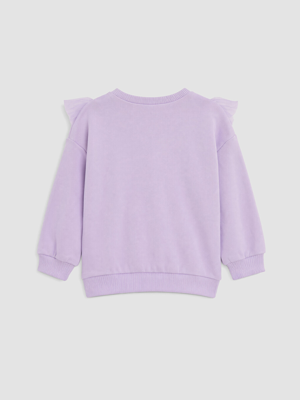 Lila Bisiklet Yaka Fırfırlı Kız Çocuk Sweatshirt-2