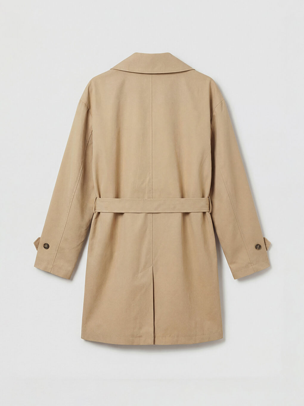 Bej Standart Kalıp Erkek Trençkot-6