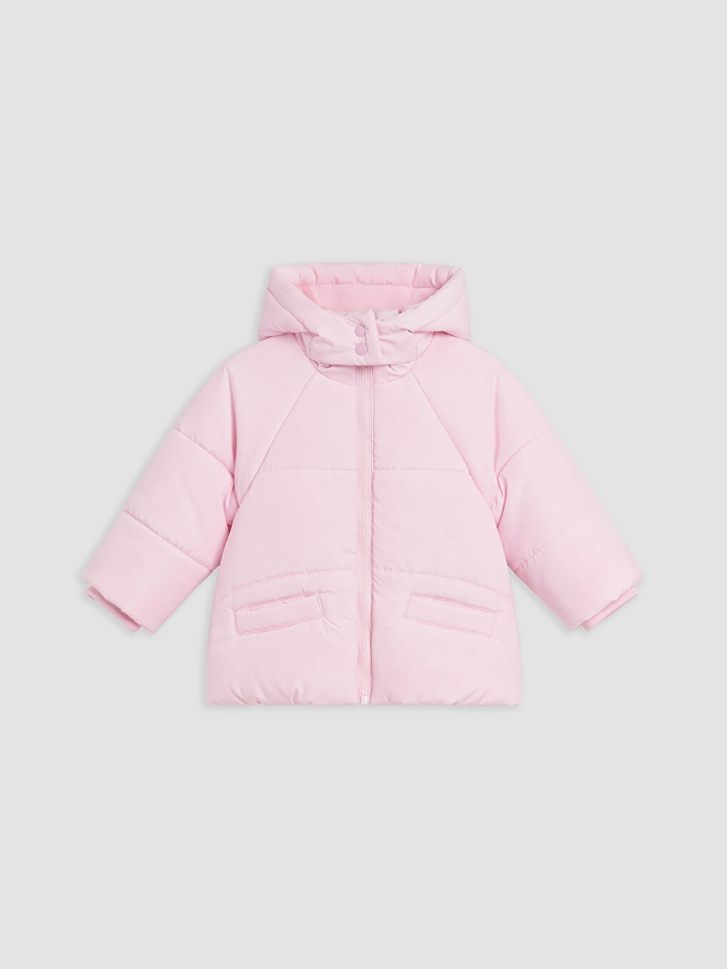 Pembe Kapüşonlu Kız Çocuk Mont