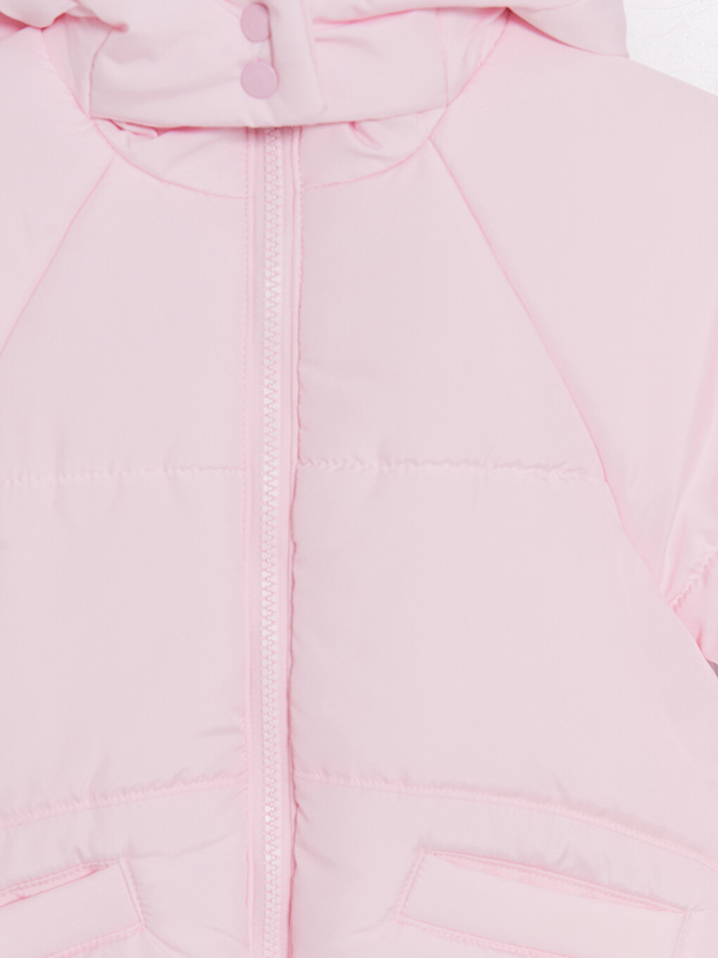 Pembe Kapüşonlu Kız Çocuk Mont-2