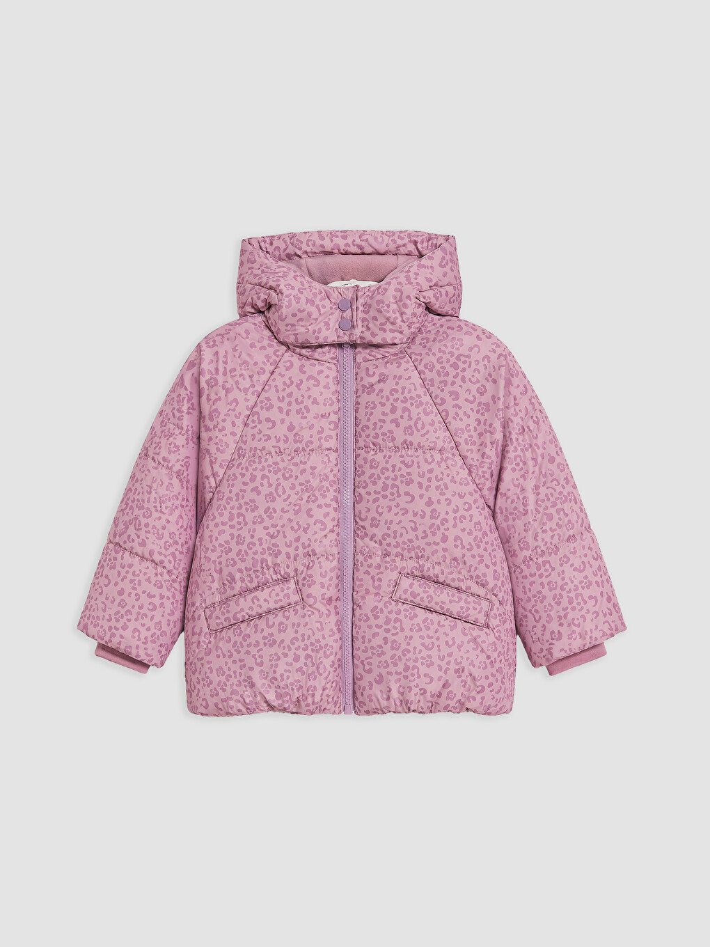 Patterned Hooded Girls' Puffer Coat