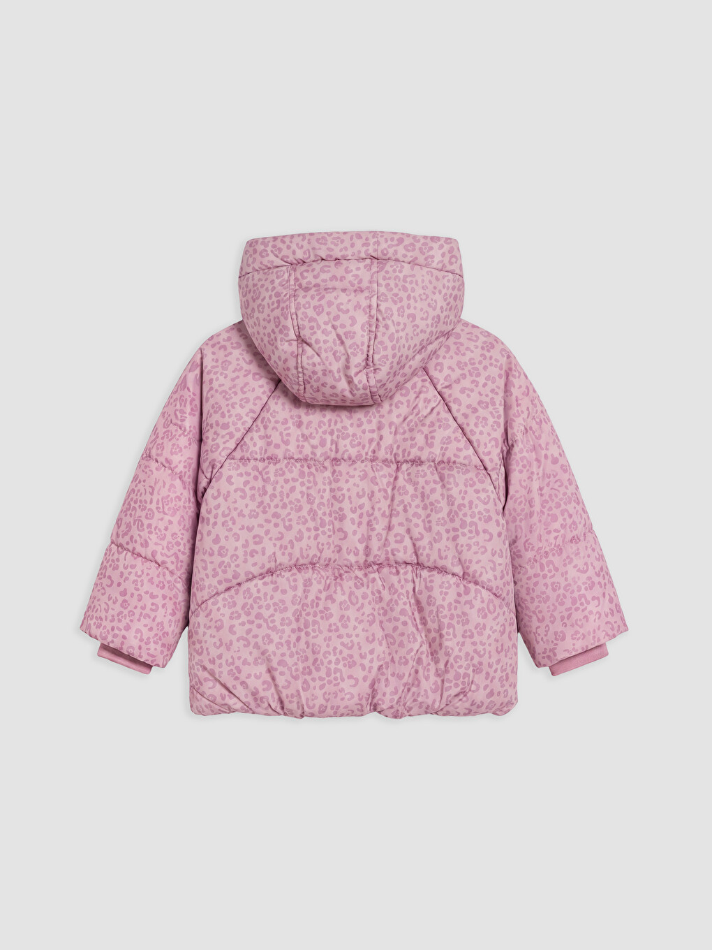Patterned Hooded Girls' Puffer Coat-1