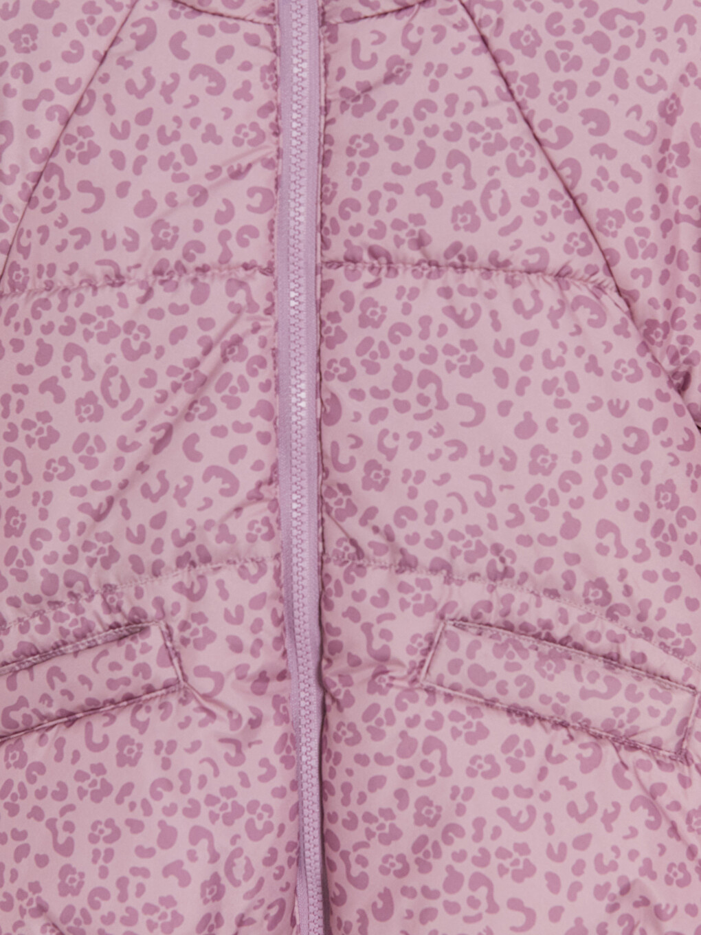 Patterned Hooded Girls' Puffer Coat-2