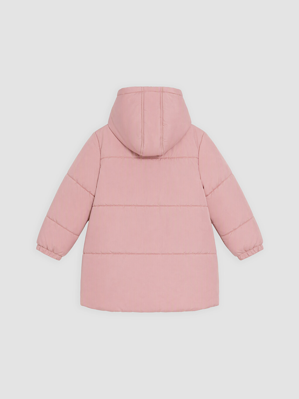 Lila Kapüşonlu Oversize Kız Çocuk Mont-1