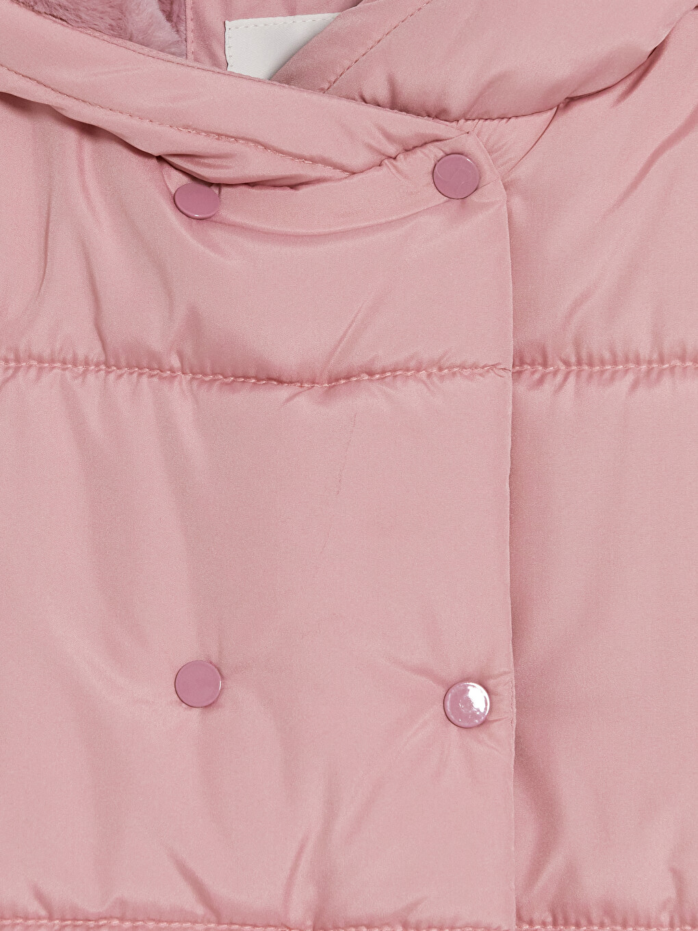 Lila Kapüşonlu Oversize Kız Çocuk Mont-2