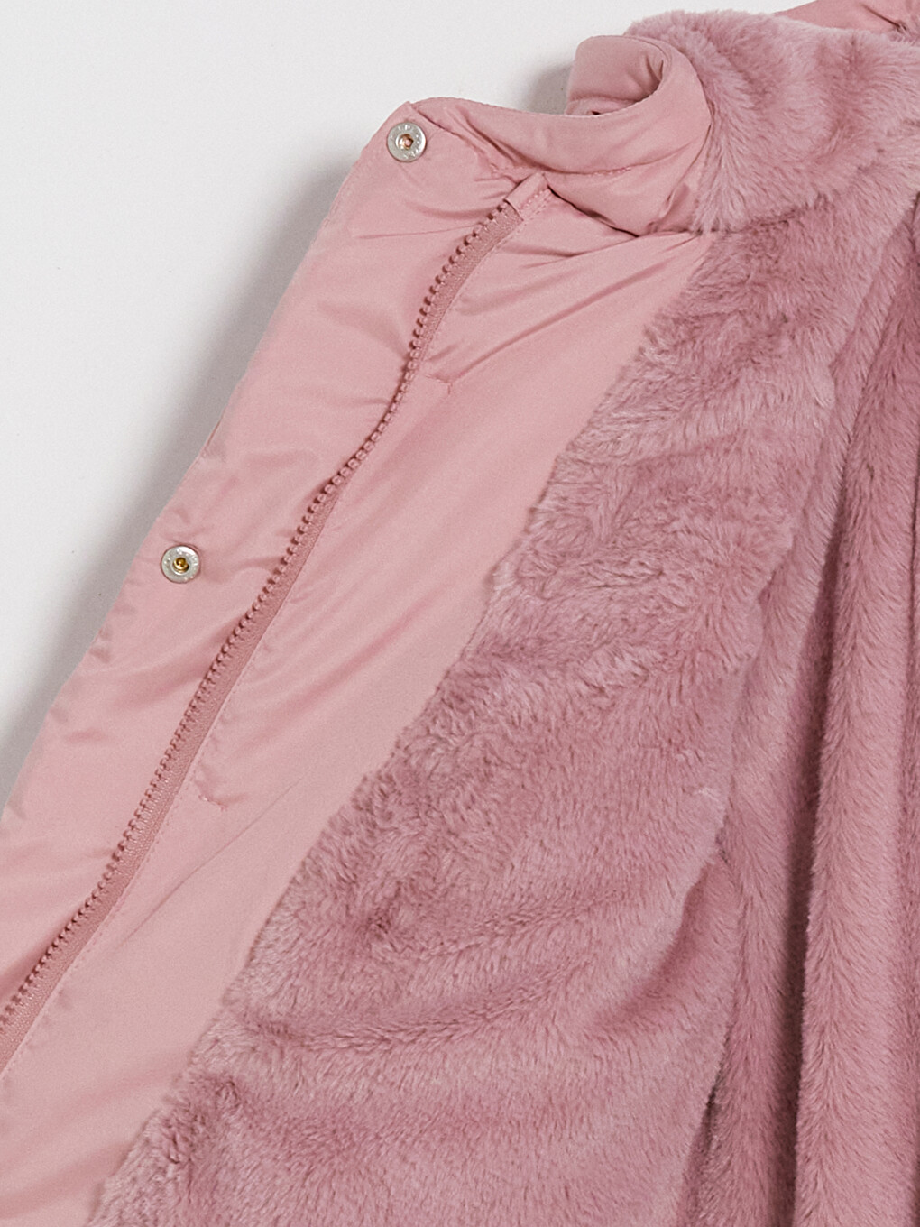 Lila Kapüşonlu Oversize Kız Çocuk Mont-3
