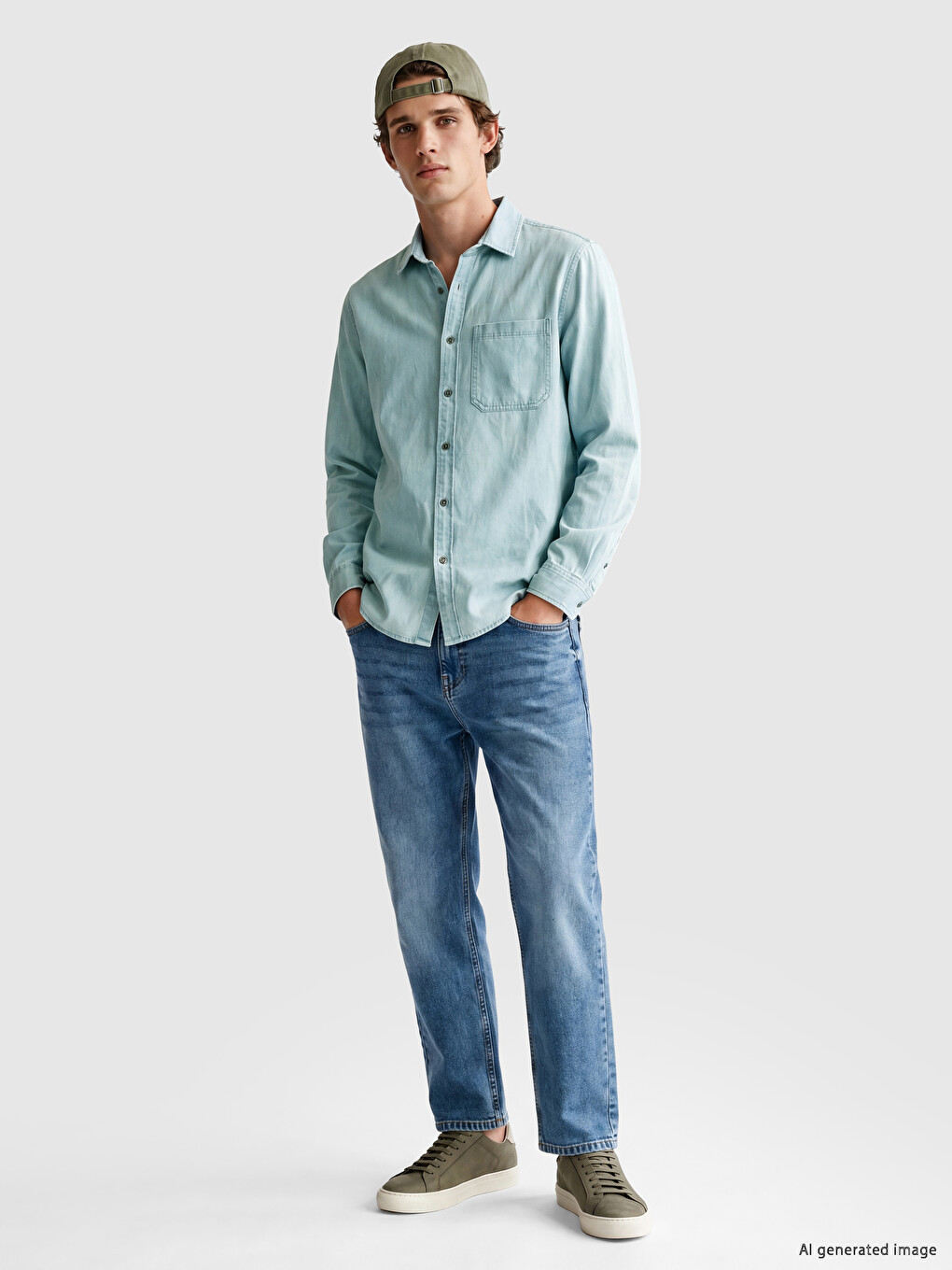 Standard Kalıp Is Fit Men's Jean Shirt-1