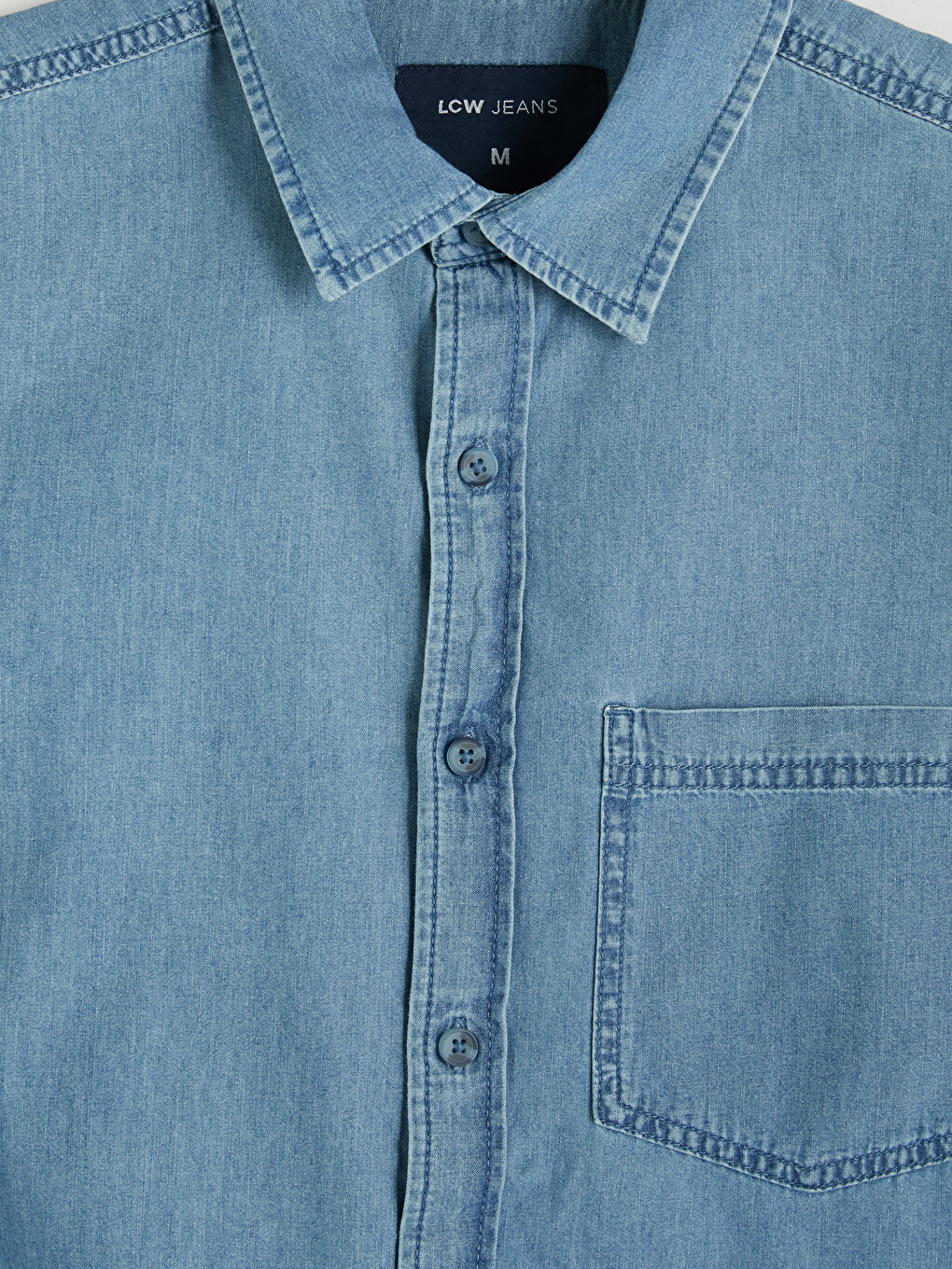 Standard Fit Denim Look Men's Shirt-5