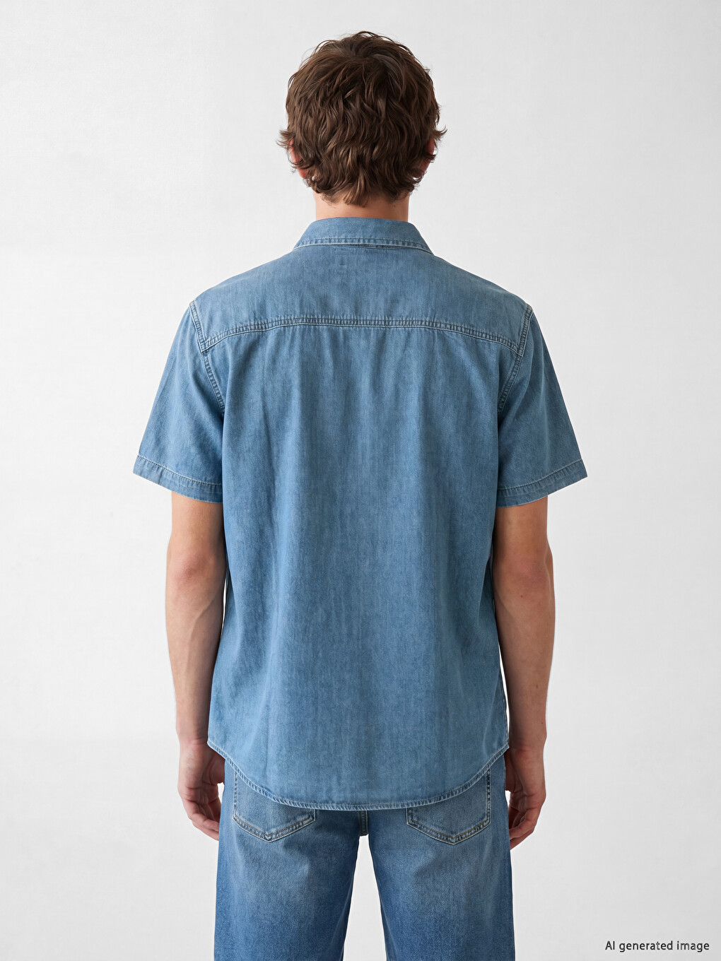Standard Fit Denim Look Men's Shirt-2