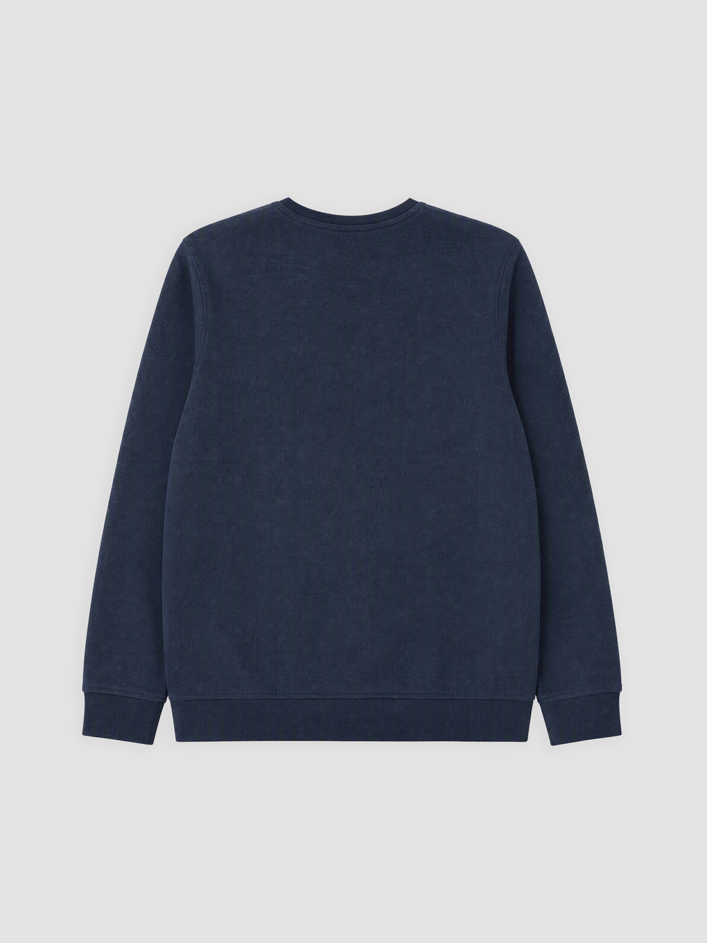 Lacivert Bisiklet Yaka Baskılı Erkek Sweatshirt-1