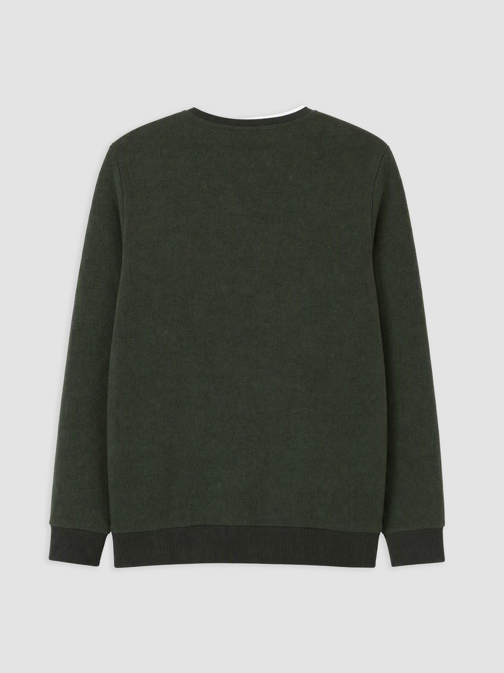 Yeşil Bisiklet Yaka Baskılı Erkek Sweatshirt-1