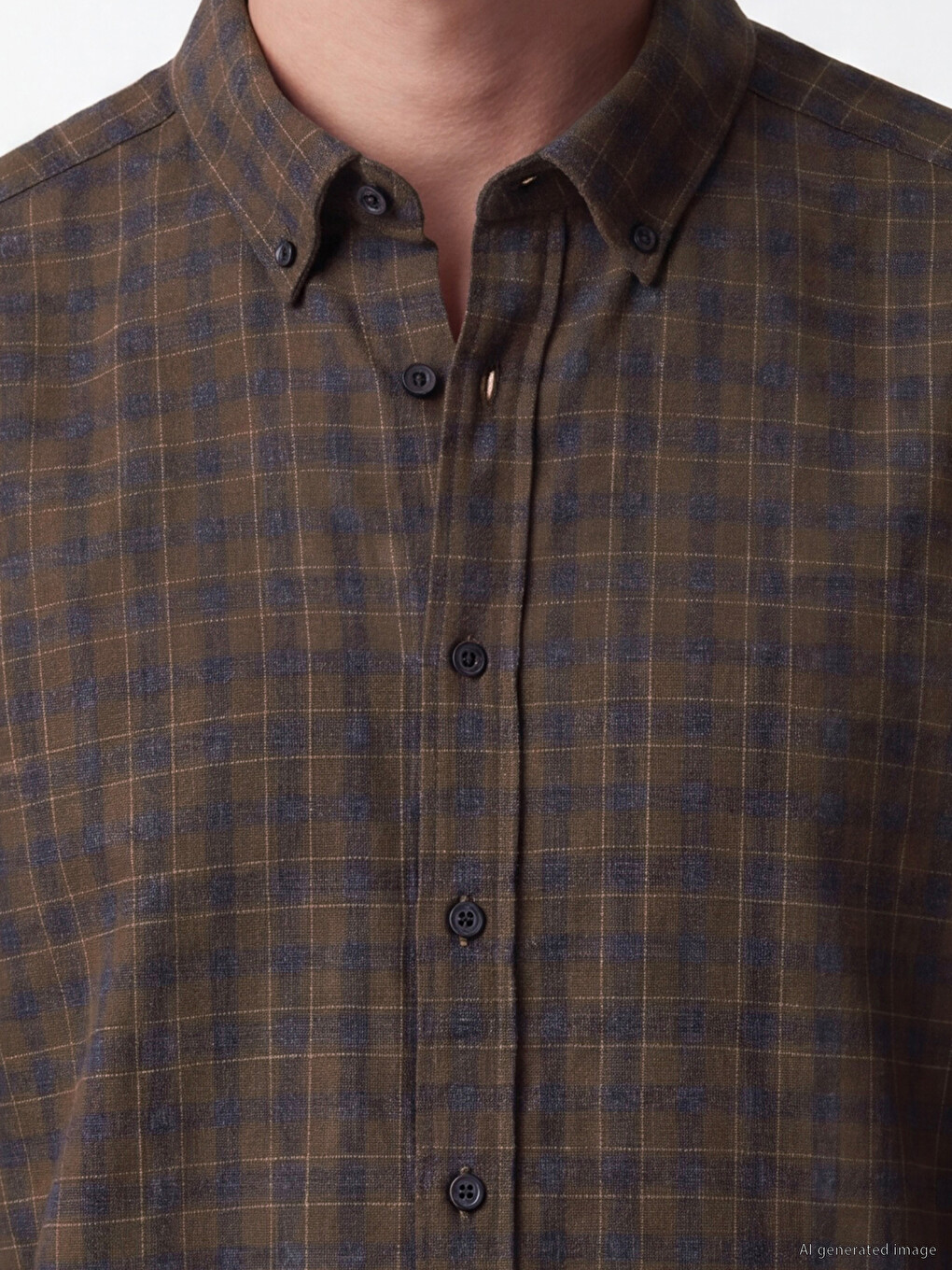 Cămașă Flanelă În Carouri Loose Fit Pentru Bărbați-2