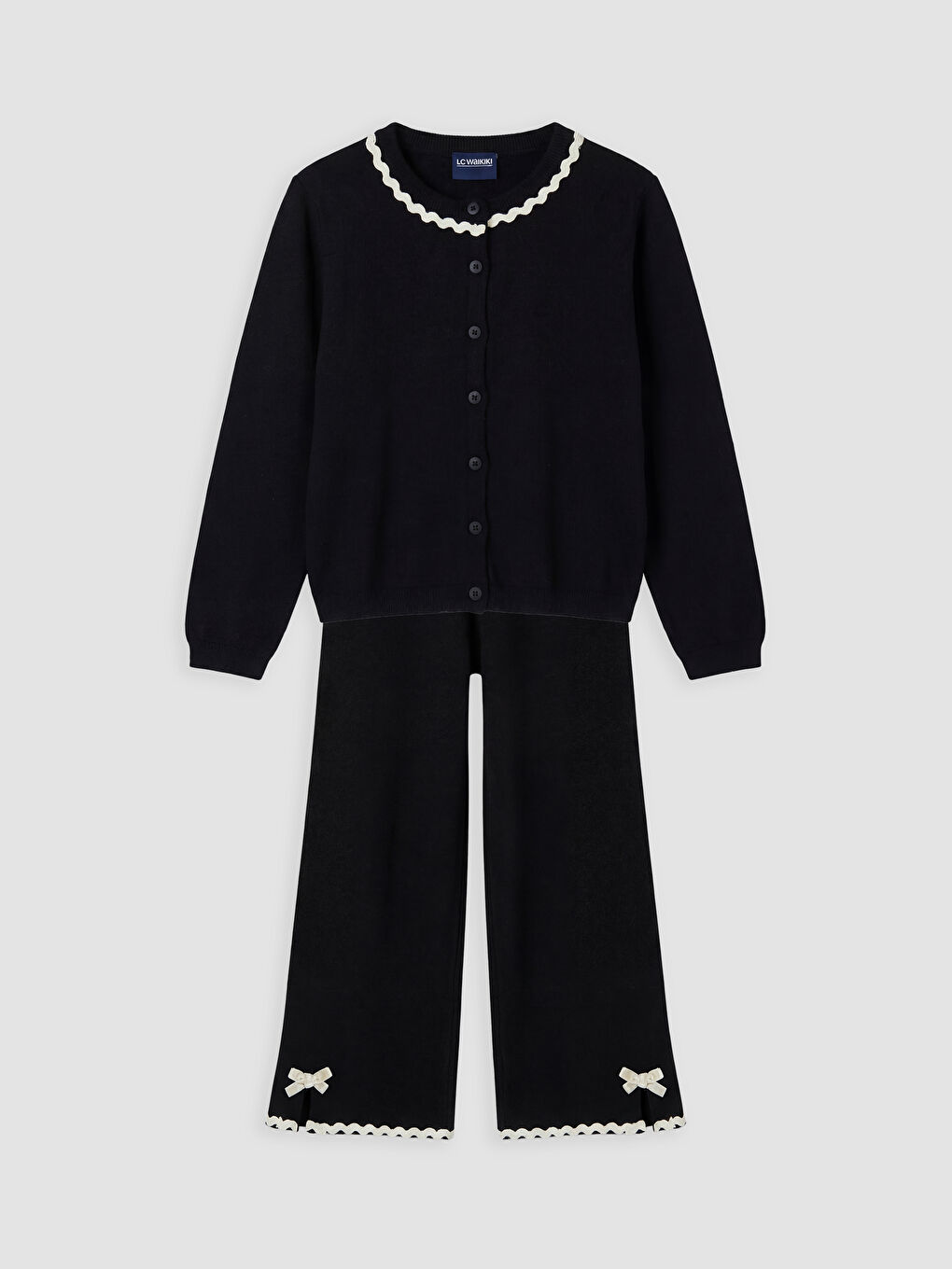 Siyah Kız Çocuk Triko Hırka ve Pantolon