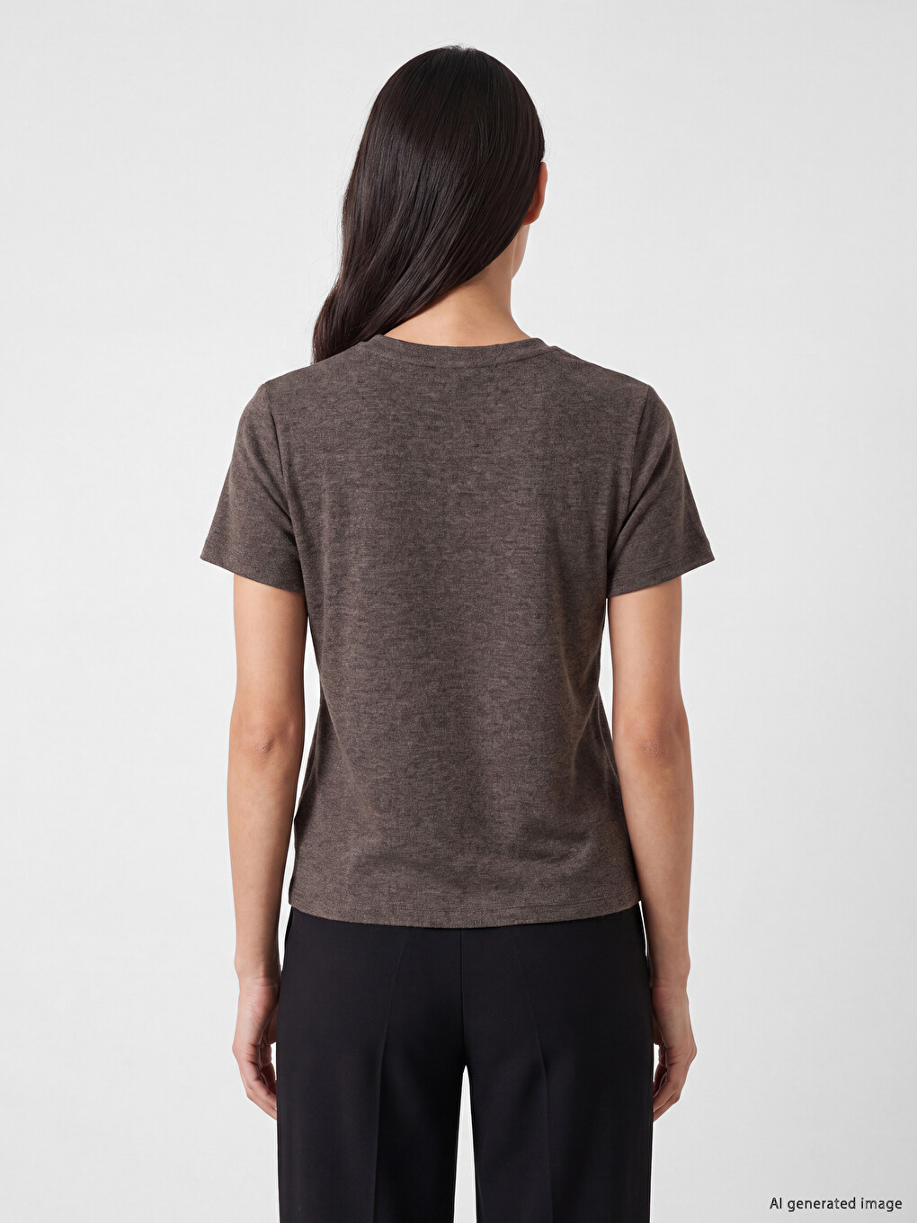 Crew Neck Rhinestone Embellished Women's T-shirt-3