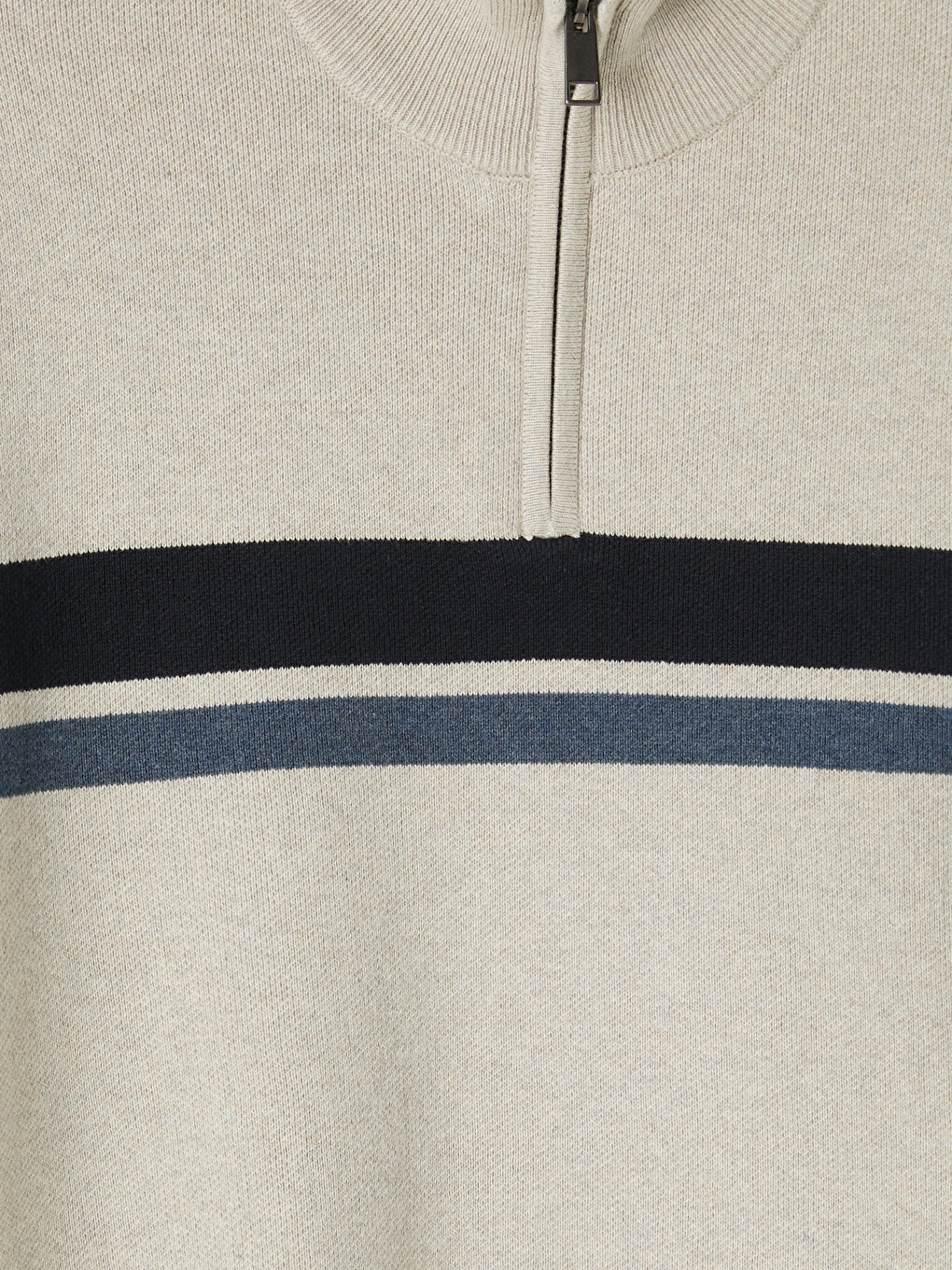 Half Zippered Striped Men's Knitwear Sweater-6