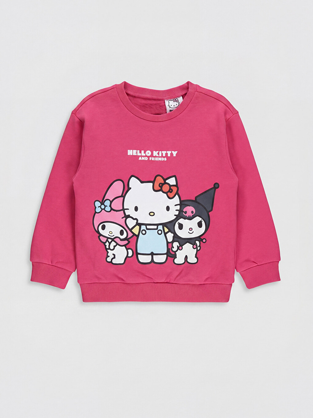 Fuşya Hello Kitty Baskılı Kız Çocuk Sweatshirt