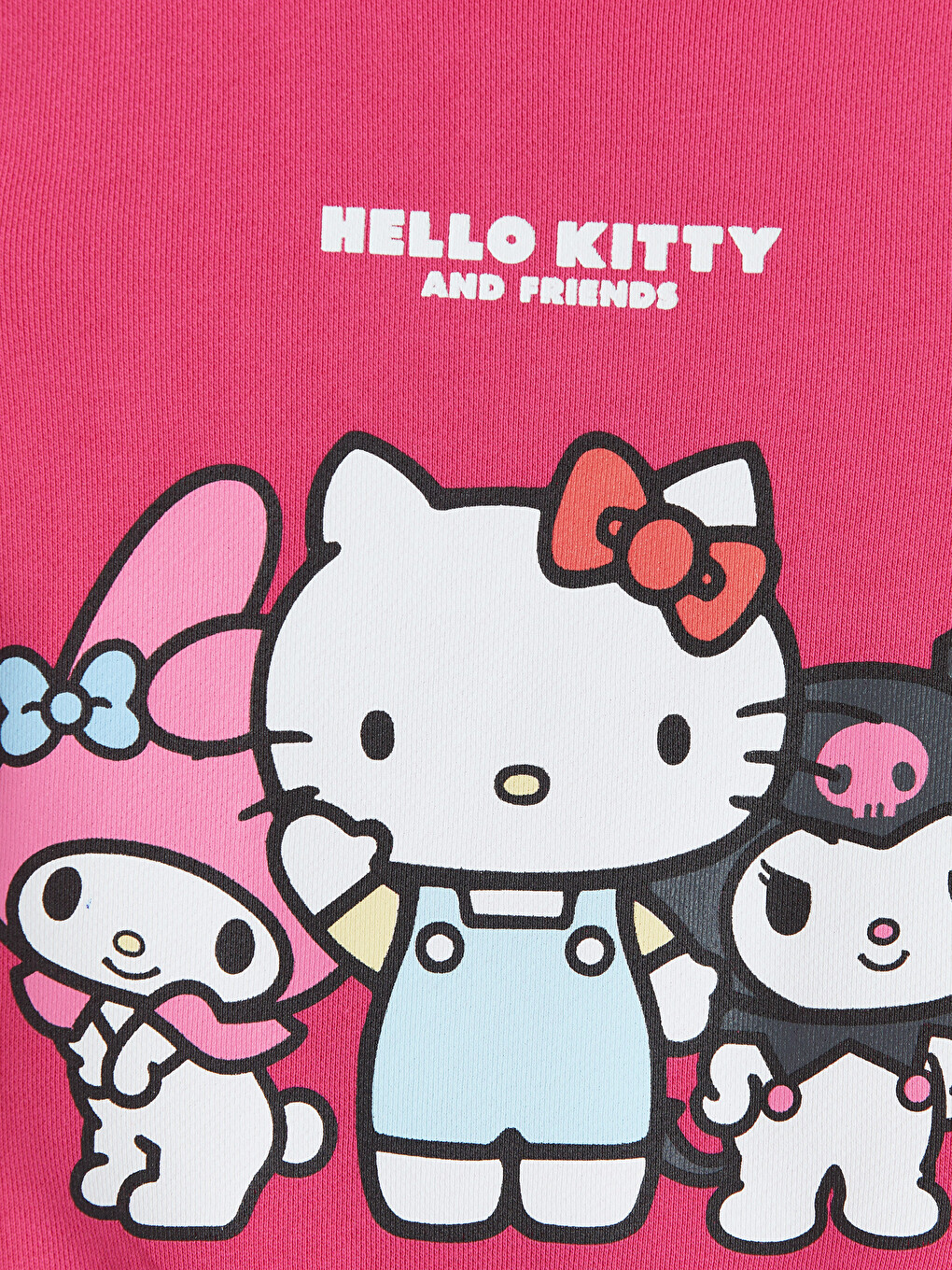 Fuşya Hello Kitty Baskılı Kız Çocuk Sweatshirt-2