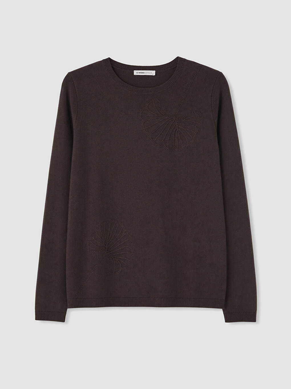 Crew Neck Embroidered Women's Knitwear Sweater-4