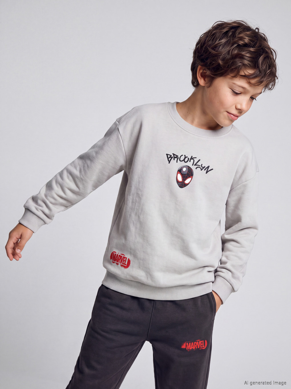 Spider-man Printed Boys' Tracksuit Set-1