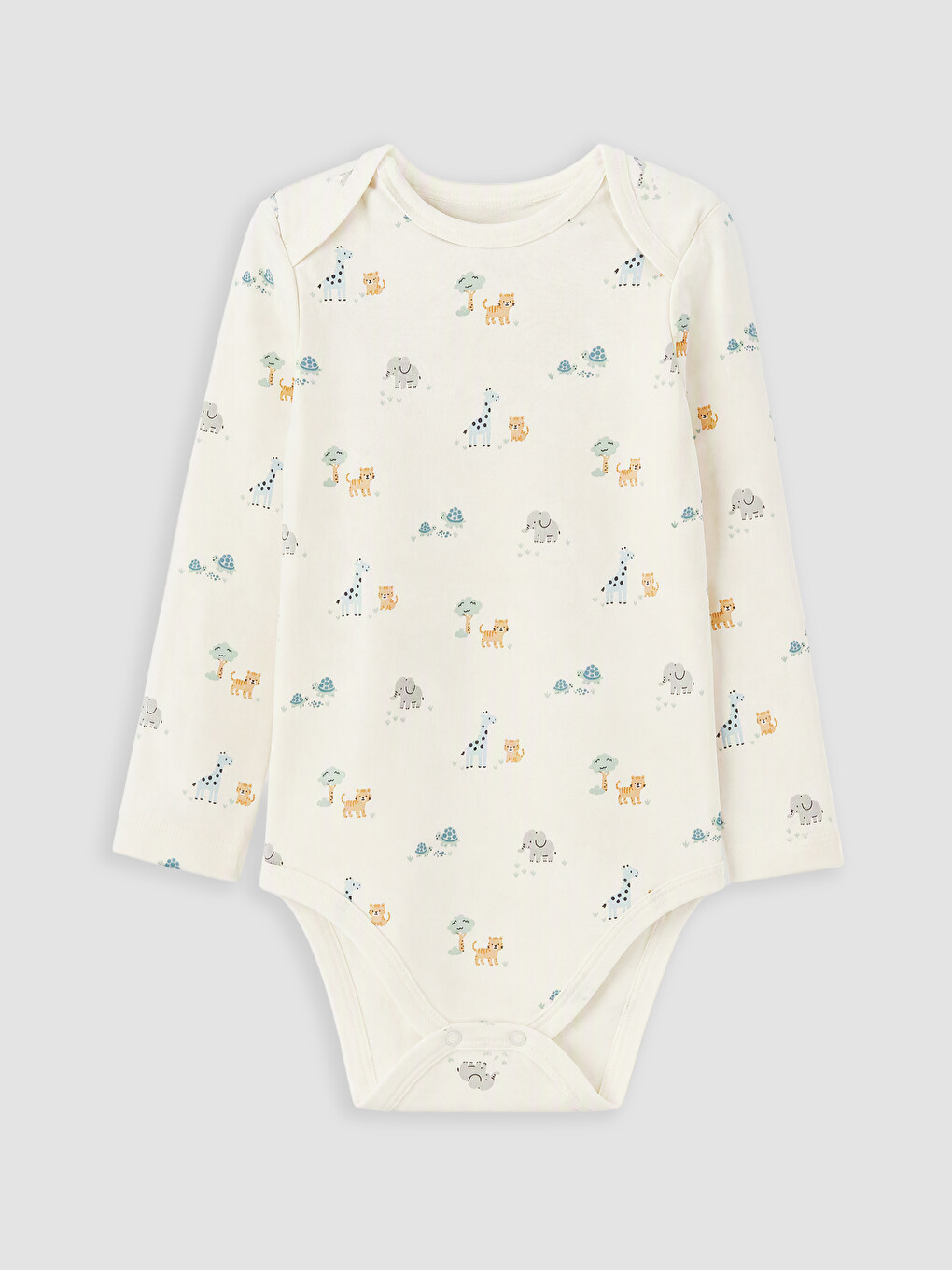 Ekru Baskılı Erkek Bebek Çıtçıtlı Body 2'li-4