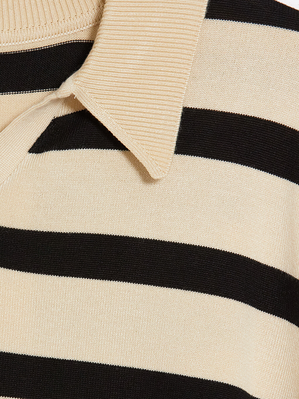 Polo Collar Striped Women's Knitwear Sweater-5