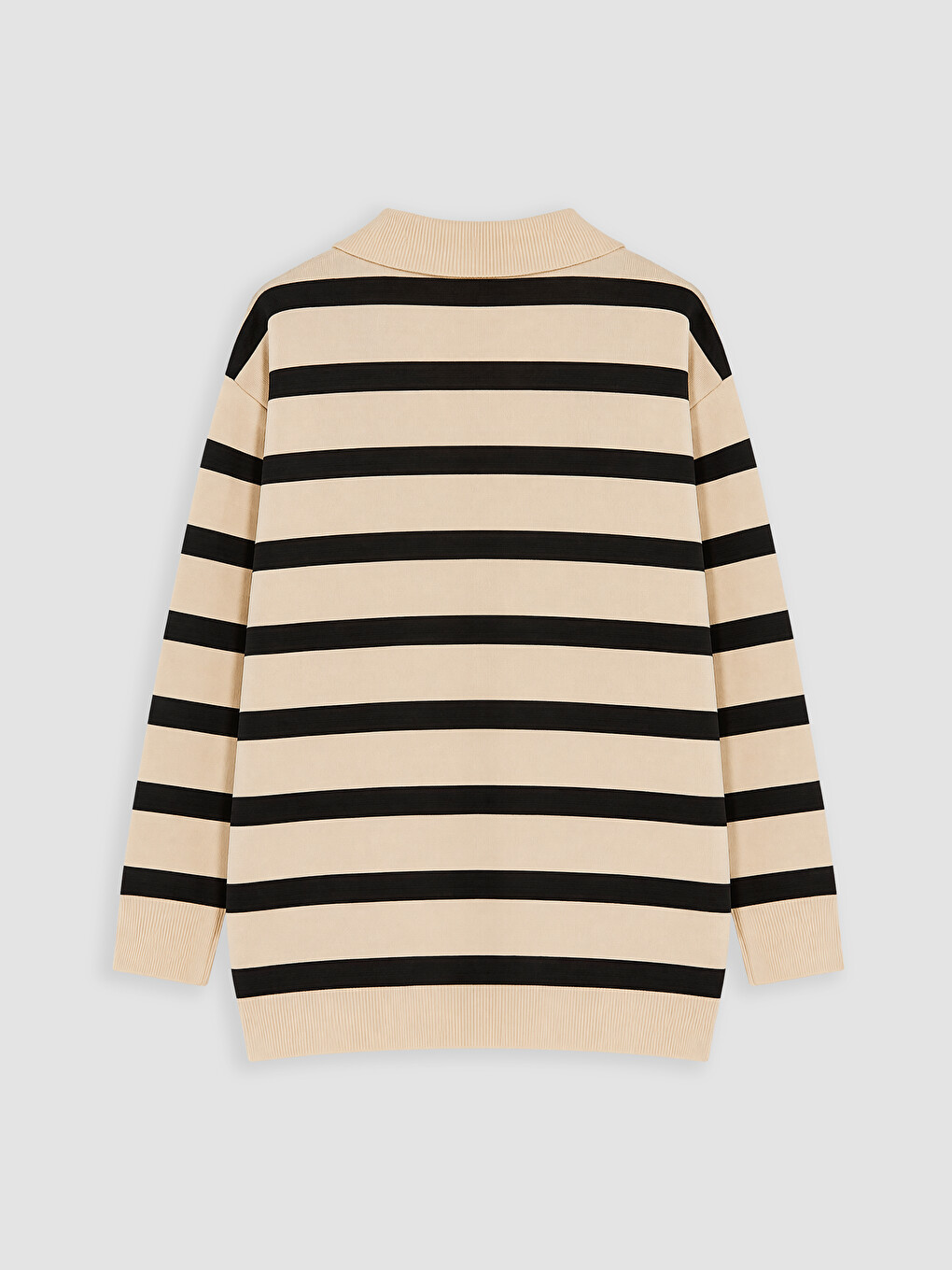 Polo Collar Striped Women's Knitwear Sweater-6