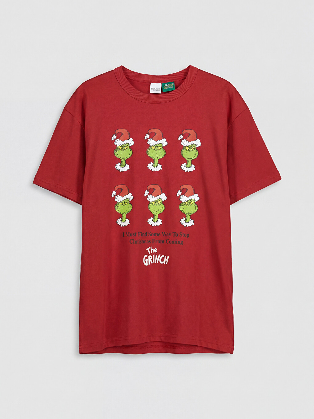 Crew Neck Grinch Printed Boys' T-shirt