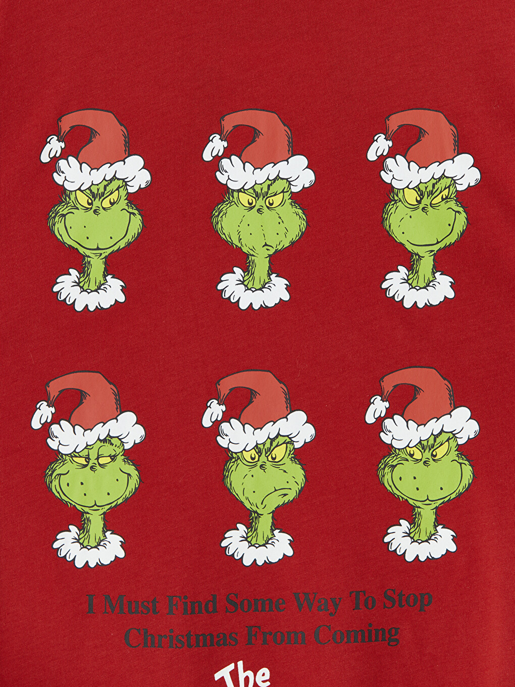 Crew Neck Grinch Printed Boys' T-shirt-2