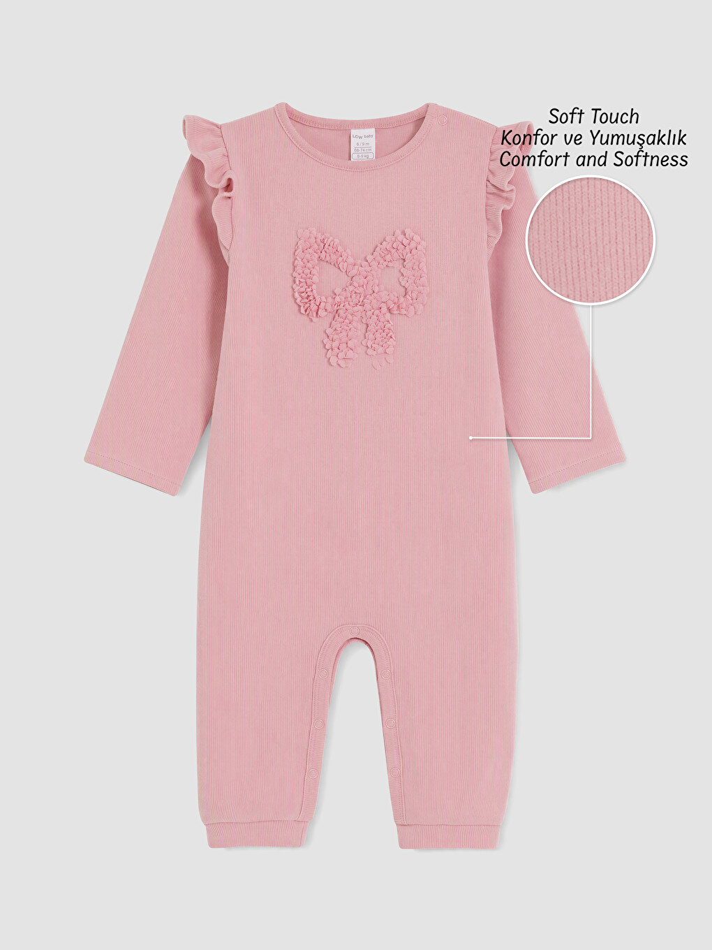 Embroidered Frilled Baby Girls' Jumpsuit-1
