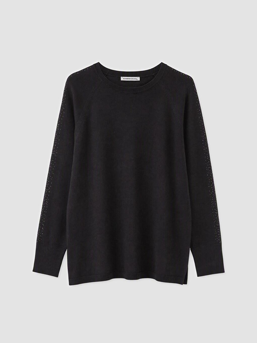 Crew Neck Rhinestone Women's Knitwear Sweater-4