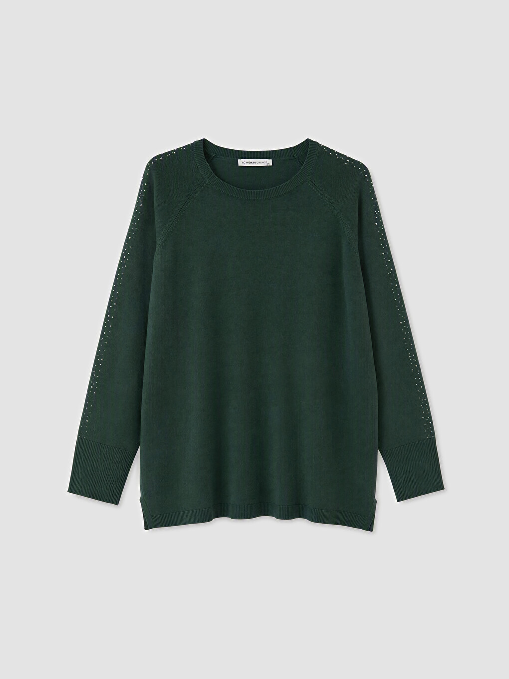Crew Neck Rhinestone Women's Knitwear Sweater-4