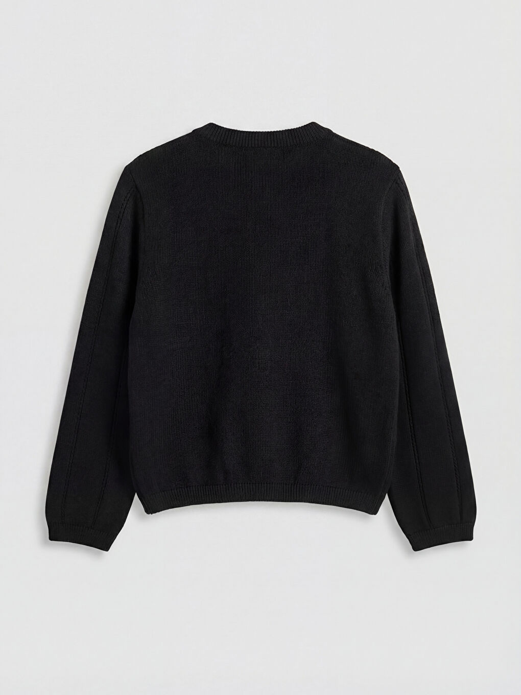 Siyah Kız Çocuk İşlemeli Triko Hırka-1