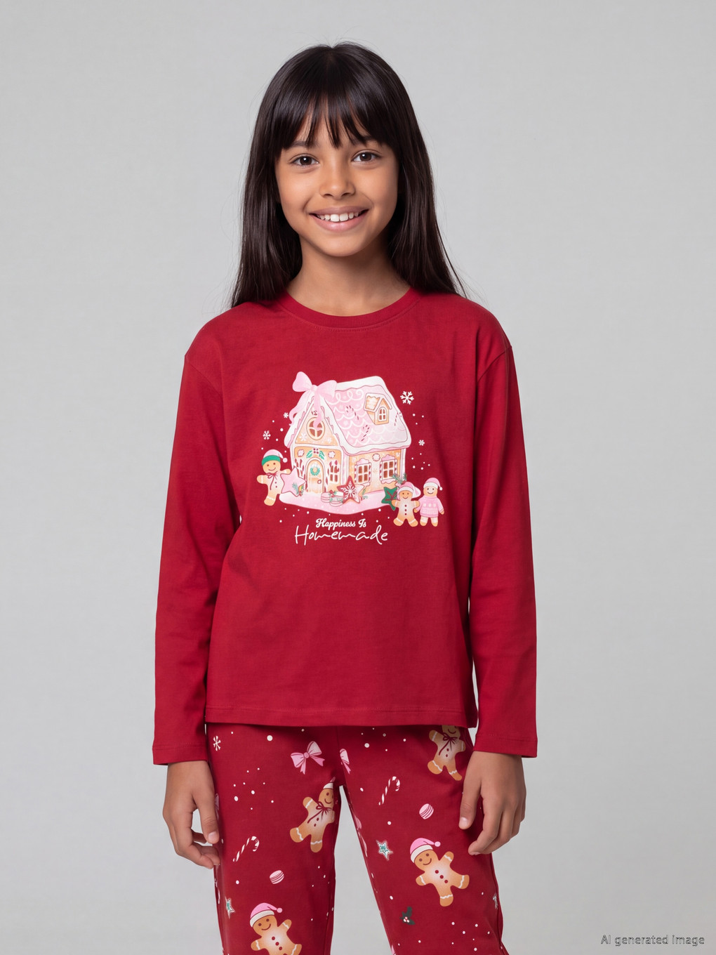 Girl Red Pyjama Set-1