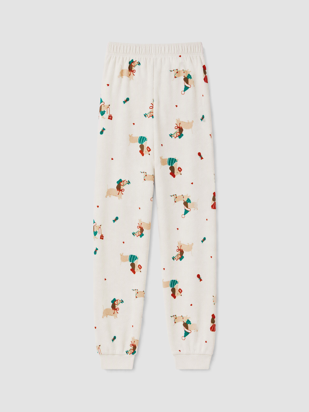 Bej Yılbaşı Temalı Kız Çocuk Kadife Pijama Takım-6