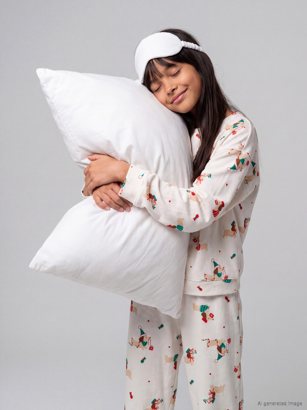 New Year Themed Girls' Velvet Pyjamas Set-1