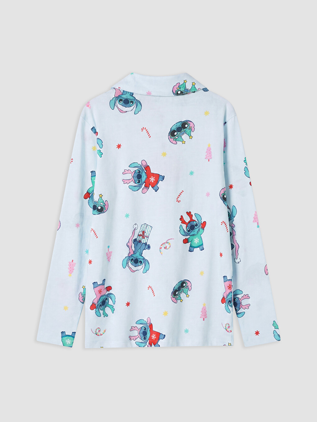 Mavi Stitch Baskılı Kız Çocuk Pijama Takımı-2