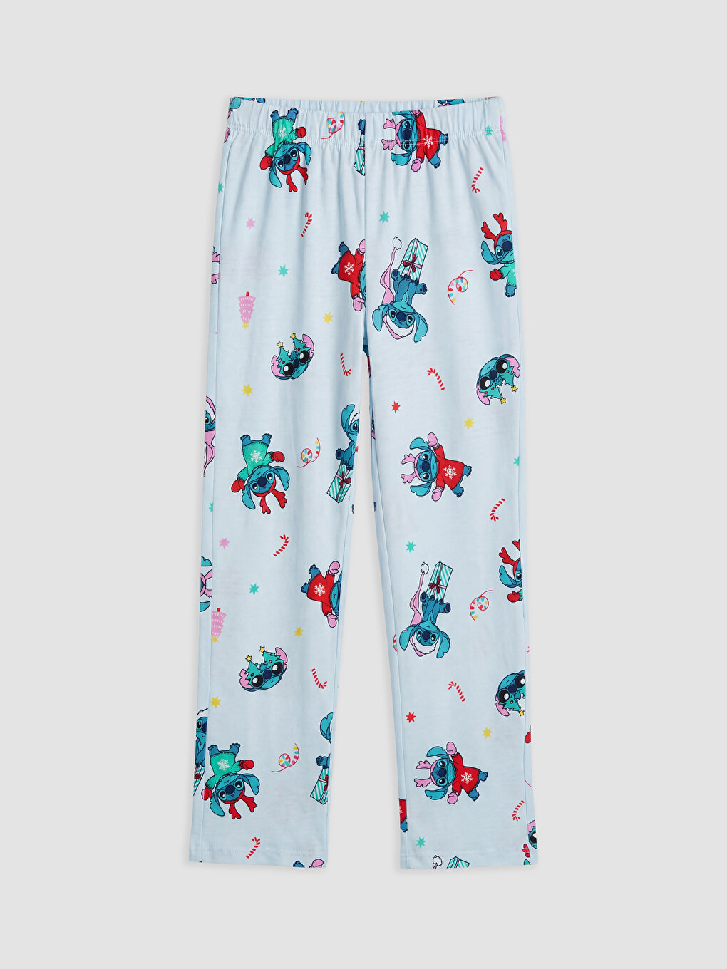 Mavi Stitch Baskılı Kız Çocuk Pijama Takımı-3