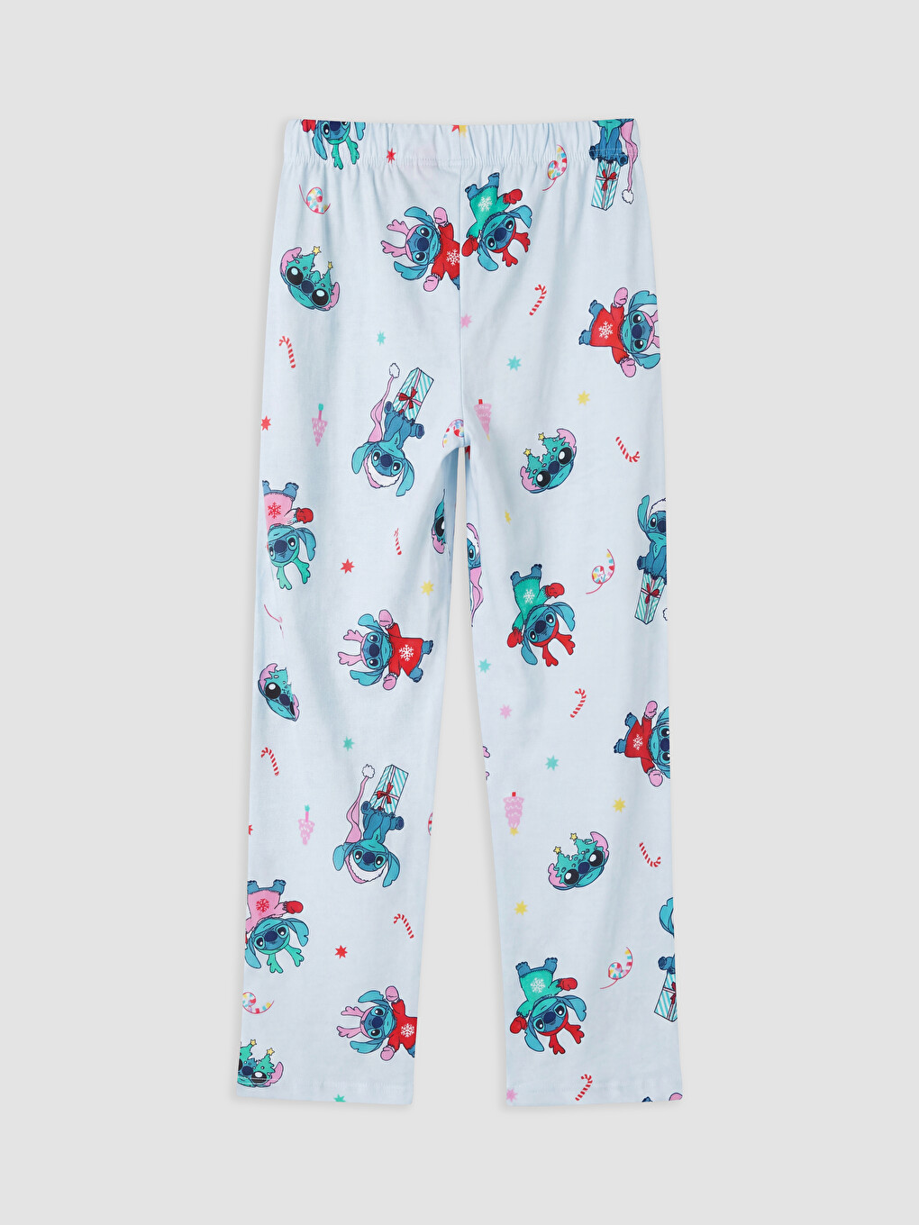 Mavi Stitch Baskılı Kız Çocuk Pijama Takımı-4
