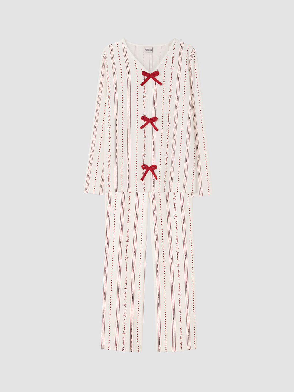 V Neck Girls' Pyjamas Set