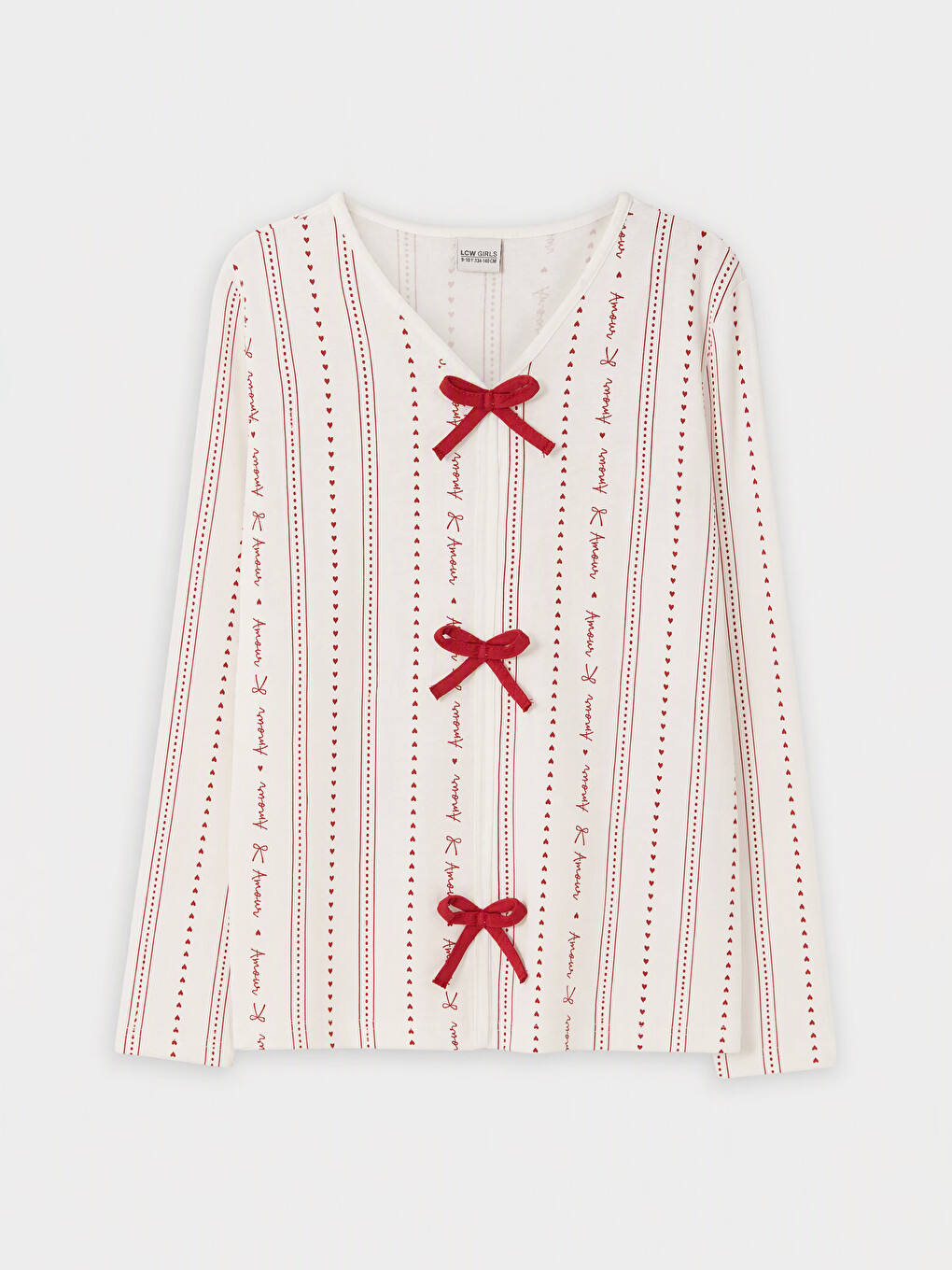 V Neck Girls' Pyjamas Set-1