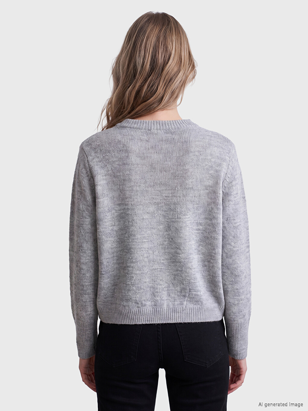 Crew Neck Women's Knitwear Sweater-3