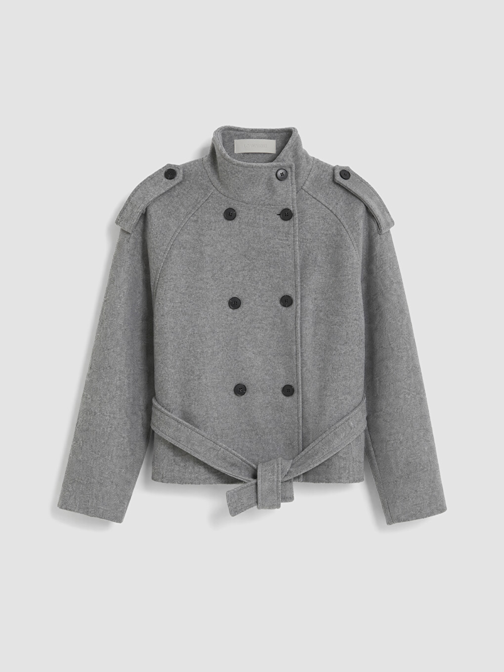Gri Kuşaklı Oversize Kadın Kaşe Kaban-4